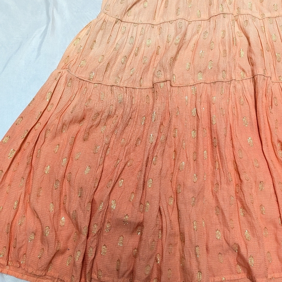 Sweet Magnolia Boho Peasant Orange Ombre Flutter Sleeve Tiered Maxi Dress - Picture 5 of 10